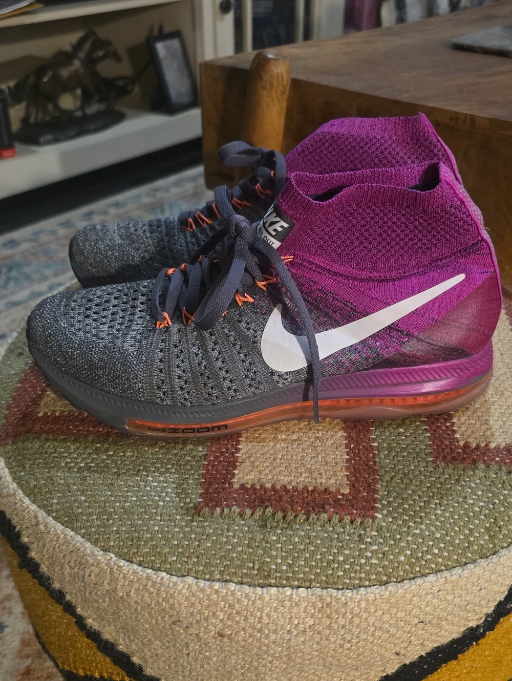 Nike Zoom All Out Flyknit In Pink And Gray